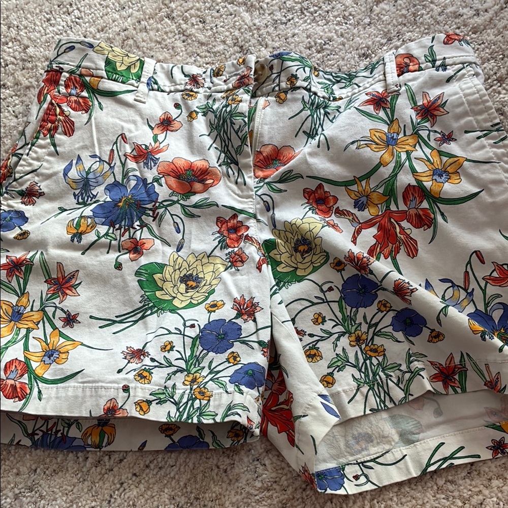 Talbots White Floral High-Waist Women’s Shorts